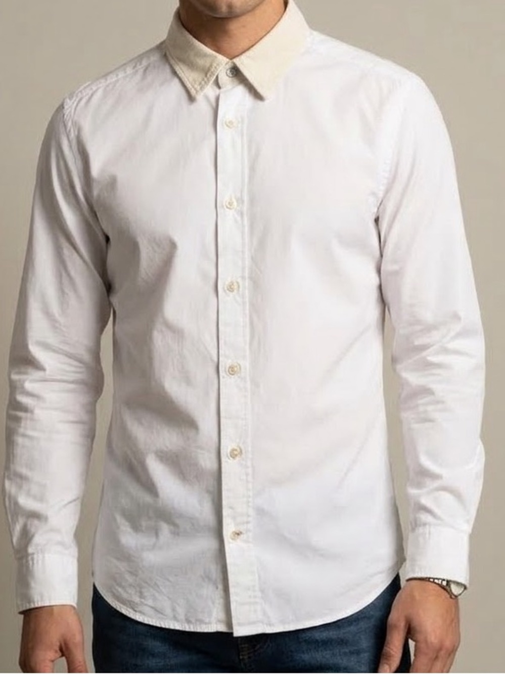 Diesel Shirt with Denim Collar